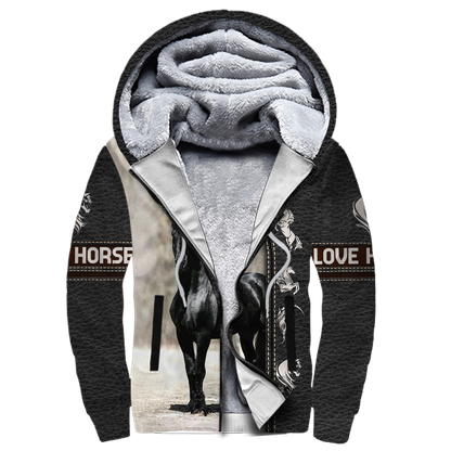 Love Horse 3D All Over Printed Shirts TA040401-Apparel-TA-Fleece Zip-up Hoodie-S-Vibe Cosy™