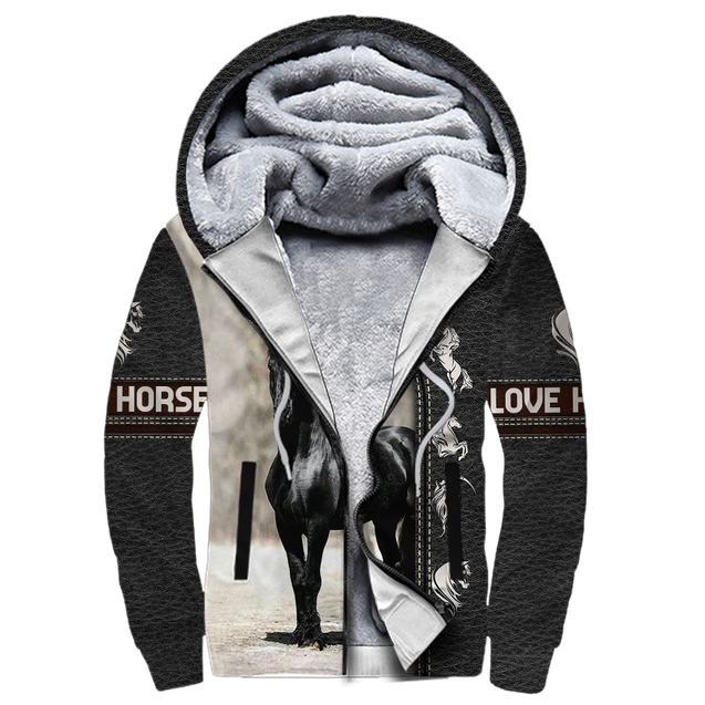 Love Horse 3D All Over Printed Shirts TA040401-Apparel-TA-Fleece Zip-up Hoodie-S-Vibe Cosy™