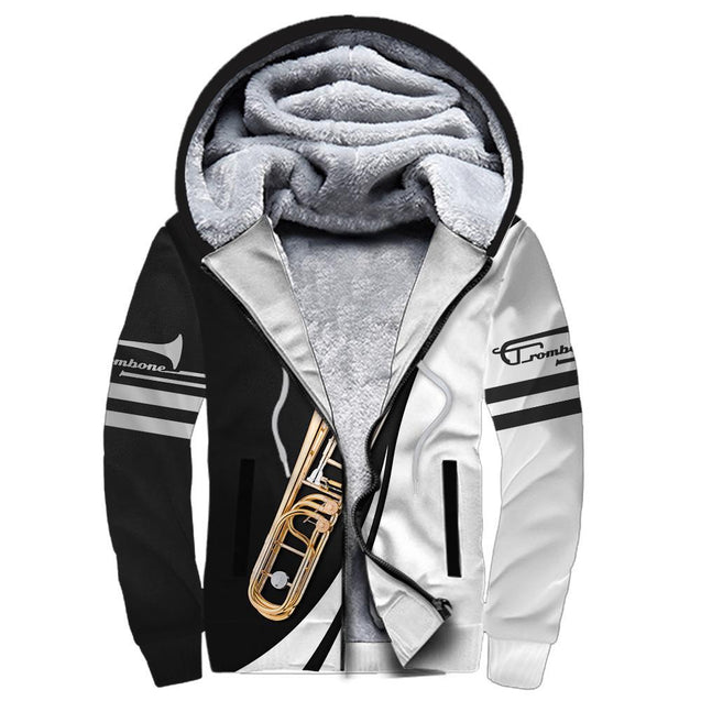 Trombone music 3d hoodie, t-shirt, sweatshirt for men and women HG HAC31202-Apparel-HG-Fleecezip hoodie-S-Vibe Cosy™