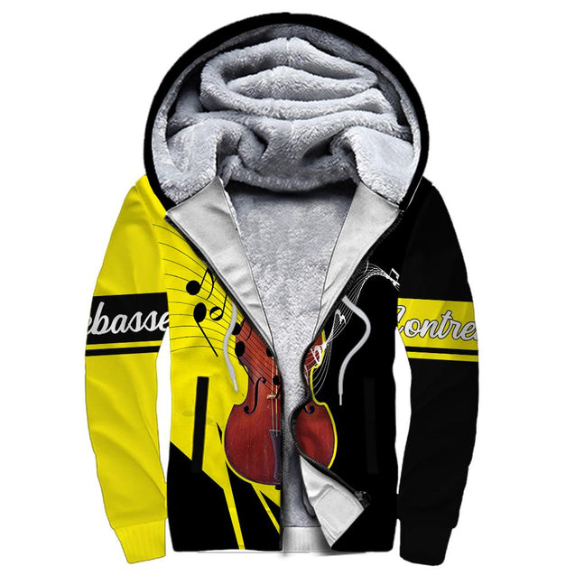 Contrebasse yellow music 3d hoodie shirt for men and women HG HAC20123-Apparel-HG-Fleecezip hoodie-S-Vibe Cosy™