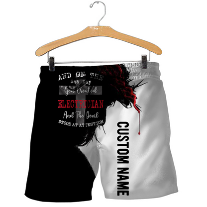 Premium Personalized 3D Printed Jesus Electrician Shirts MEI
