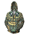 God Owl of Dreams Zip-Up Hoodie HC1404-Apparel-Huyencass-Zip-S-Vibe Cosy™