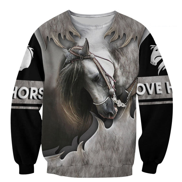 Love Horse 3D All Over Printed Shirts For Men and Women TT130418-Apparel-TT-Sweatshirts-S-Vibe Cosy™