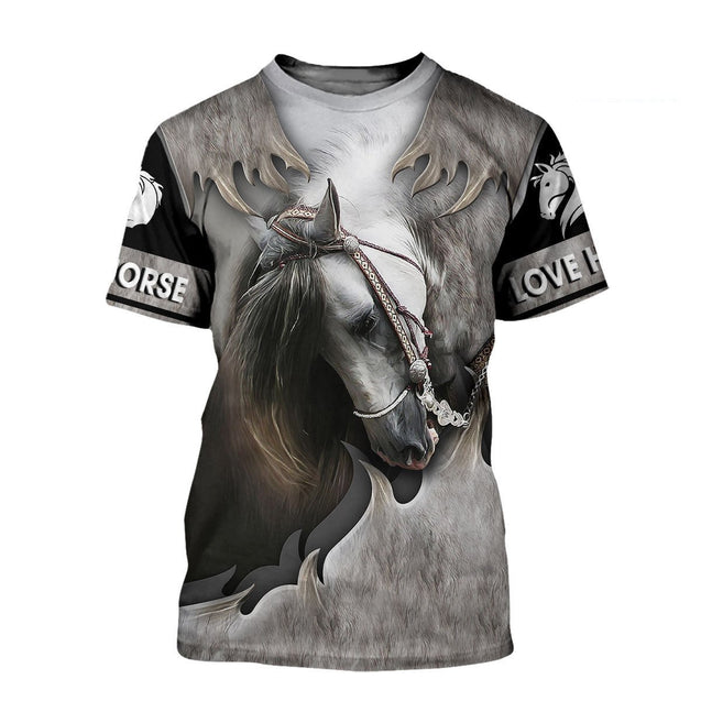 Love Horse 3D All Over Printed Shirts For Men and Women TT130418-Apparel-TT-T-Shirts-S-Vibe Cosy™