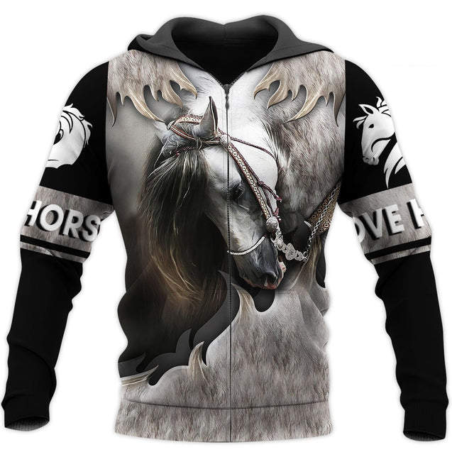 Love Horse 3D All Over Printed Shirts For Men and Women TT130418-Apparel-TT-Zipped Hoodie-S-Vibe Cosy™