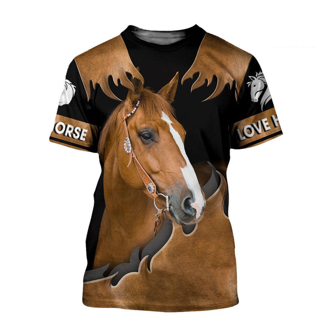 Love Horse 3D All Over Printed Shirts For Men and Women TT130410-Apparel-TT-T-Shirts-S-Vibe Cosy™