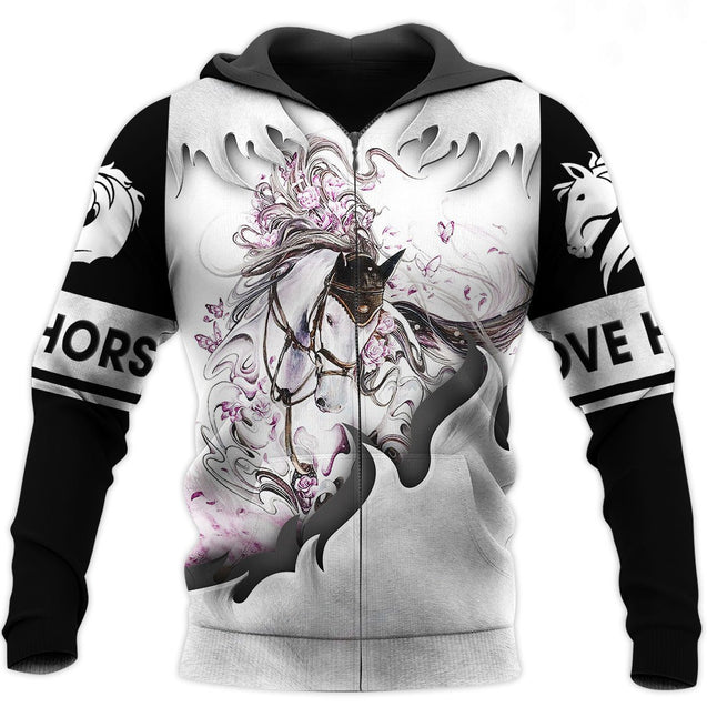 Love Horse 3D All Over Printed Shirts For Men and Women TT130412-Apparel-TT-Zipped Hoodie-S-Vibe Cosy™