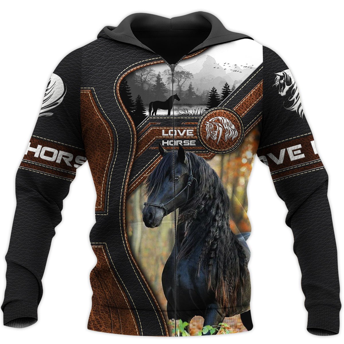 Love Horse 3D All Over Printed Shirts TR1505204S-Apparel-TA-Zipped Hoodie-S-Vibe Cosy™