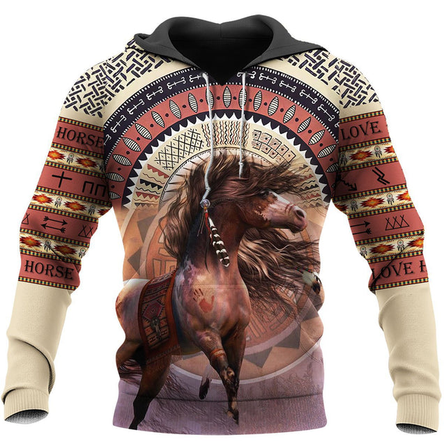 Native American Horse 3D All Over Printed Shirts HR17-NNK-hoodie-s-Vibe Cosy™