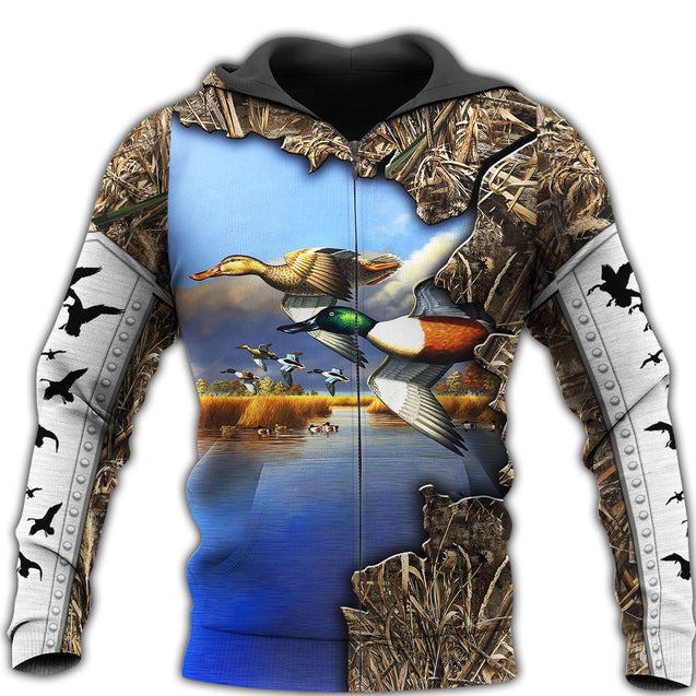 Mallard Duck Hunting 3D All Over Printed Shirts for Men and Women TT0008-Apparel-TT-Zipped Hoodie-S-Vibe Cosy™