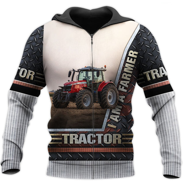 Tractor 3D All Over Printed Shirts for Men and Women TT0105-Apparel-TT-Zipped Hoodie-S-Vibe Cosy™