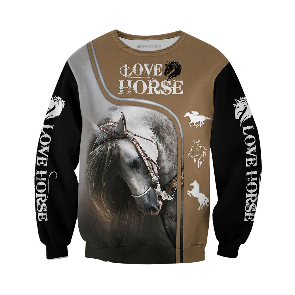 Love Horse 3D All Over Printed Shirts-Apparel-TA-Sweatshirts-S-Vibe Cosy™