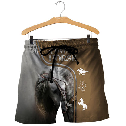 Love Horse 3D All Over Printed Shirts-Apparel-TA-Shorts-S-Vibe Cosy™