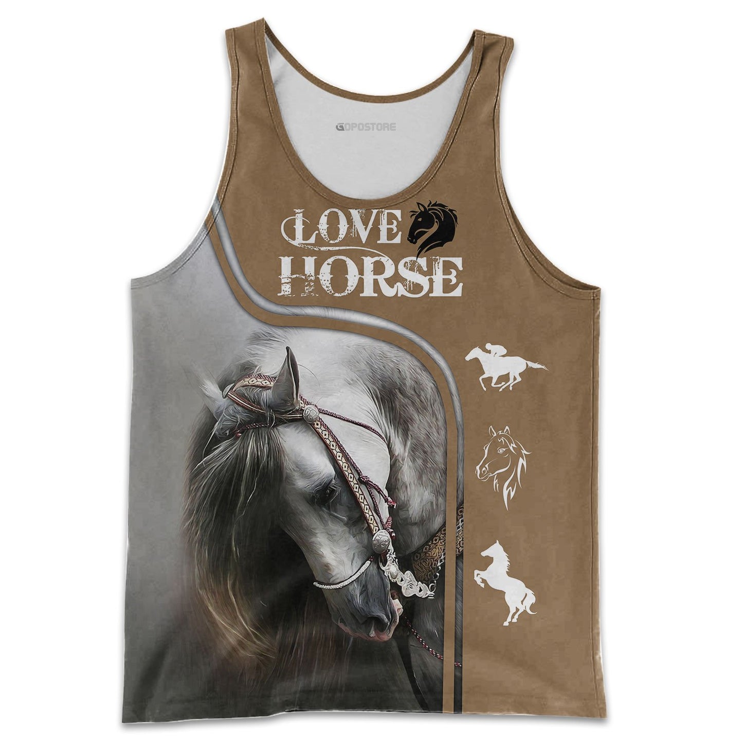 Love Horse 3D All Over Printed Shirts-Apparel-TA-Tank Top-S-Vibe Cosy™
