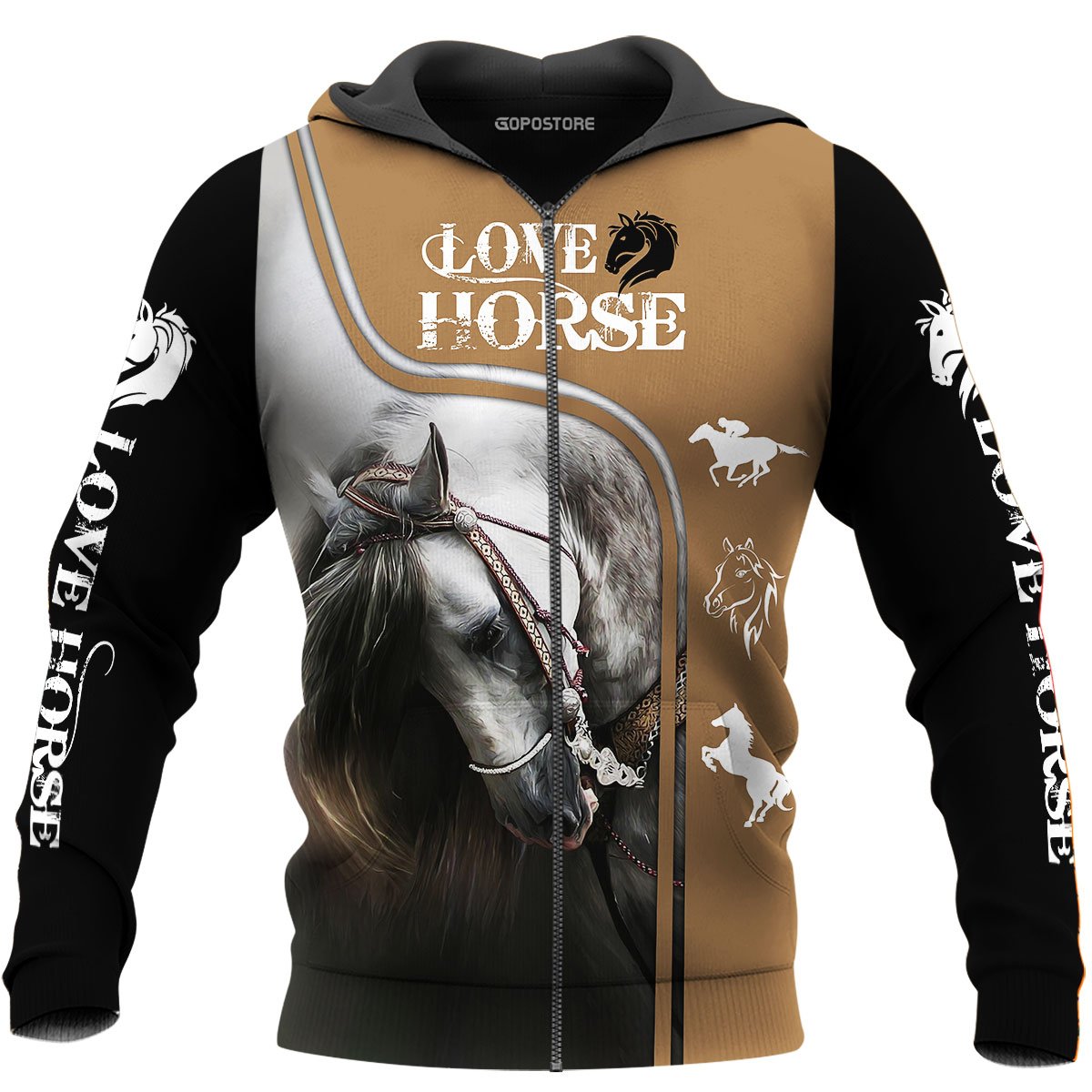 Love Horse 3D All Over Printed Shirts-Apparel-TA-Zipped Hoodie-S-Vibe Cosy™