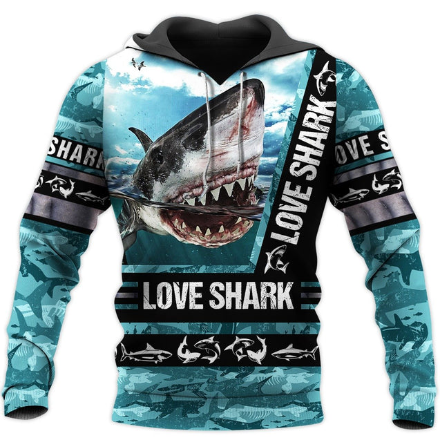 Love Shark 3D All Over Printed Shirts For Men and Women TT072016-Apparel-TT-Hoodie-S-Vibe Cosy™