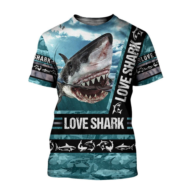 Love Shark 3D All Over Printed Shirts For Men and Women TT072016-Apparel-TT-T-shirt-S-Vibe Cosy™