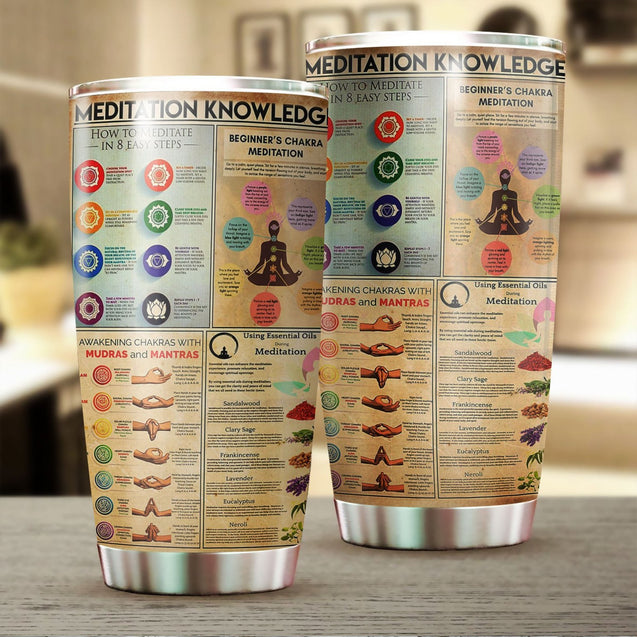 MEDITATION KNOWLEDGE STAINLESS STEEL TUMBLER TT190304-TT-Vibe Cosy™
