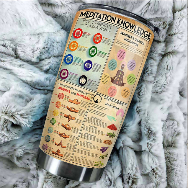 MEDITATION KNOWLEDGE STAINLESS STEEL TUMBLER TT190304-TT-Vibe Cosy™