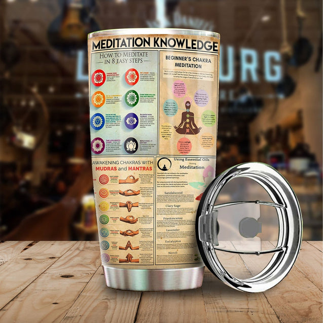 MEDITATION KNOWLEDGE STAINLESS STEEL TUMBLER TT190304-TT-Vibe Cosy™