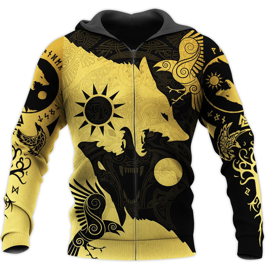 Skoll and Hati 3D All Over Printes Verison 2.0-Apparel-HP Arts-Hoodie-S-Vibe Cosy™