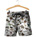 3D All Over Printed Cretaceous Dinosaurs Shirts and Shorts-3D All Over Printed Clothes-HP Arts-Shorts-XS-Vibe Cosy™