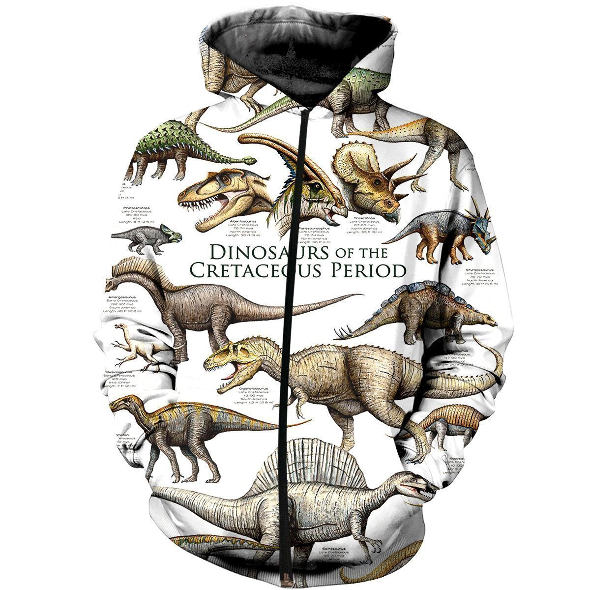 3D All Over Printed Dinosaurs Shirts and Shorts-3D All Over Printed Clothes-HP Arts-Zipped Hoodie-XS-Vibe Cosy™