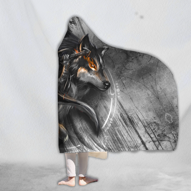 Knight Wolf 3D All Over Printed Unisex Deluxe Hoodie ML