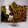 Amazing Polynesian Hibiscus And Tattoo Hawaii Style 3D Over Printed Unisex Hooded Blanket ML