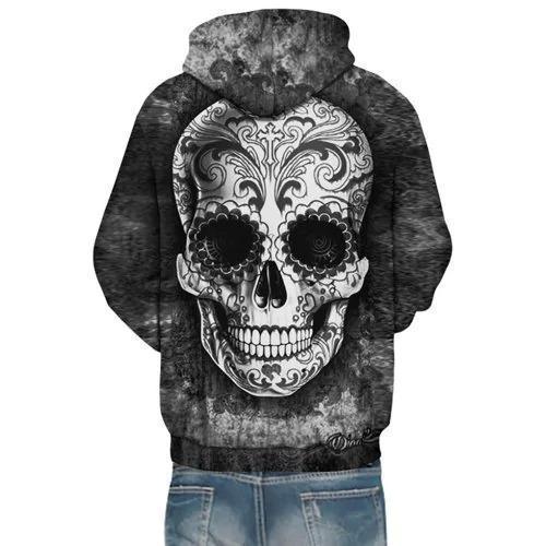 Printed Skull Head Hooded Long Sleeve Hoodie HC0609-Apparel-Huyencass-Women's Hoodie-XS-Vibe Cosy™