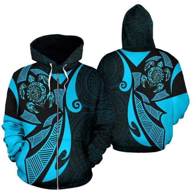 Maori Turtle Zip Hoodie HC0912-Apparel-Huyencass-Zipped Hoodie-S-Vibe Cosy™