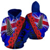 Lest We Forget Silver Fern Poppy Zip Up Hoodie HC0914-Apparel-Huyencass-Zipped Hoodie-S-Vibe Cosy™