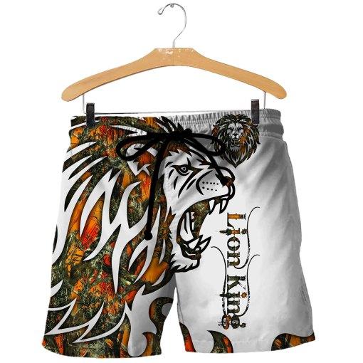 Lion Orange Tattoo camo 3D all over printed shirts for men and women HC28002-Apparel-Huyencass-Shorts-S-Vibe Cosy™