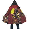 Aboriginal Flag Circle Dot Painting Art 3D design Cloak