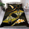 Cook Islands Bedding Set Plumeria - Polynesian Manta Ray Yellow Bedding Set-Bedding Set-Huyencass-Twin-Vibe Cosy™