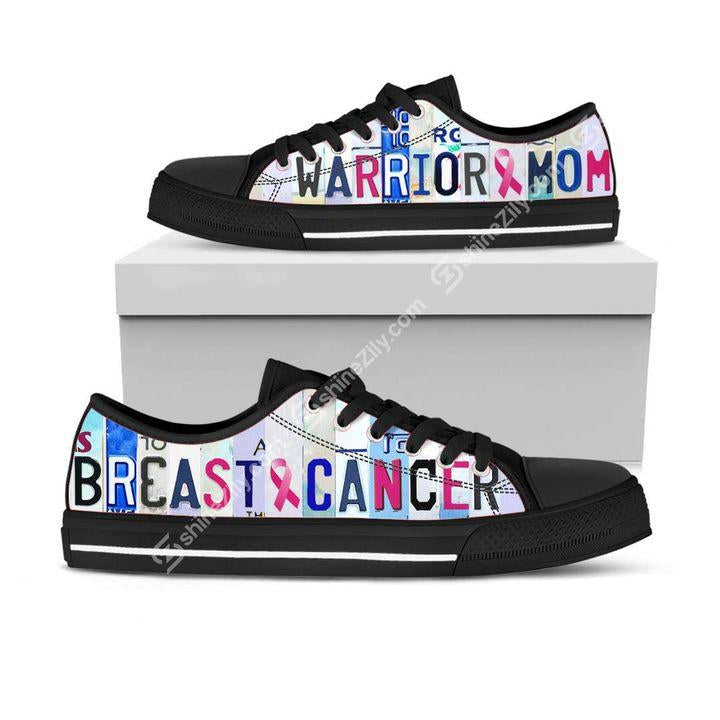Breast cancer warrior mom low top shoes HG2203-HG-White-EU36 (US6)-Vibe Cosy™