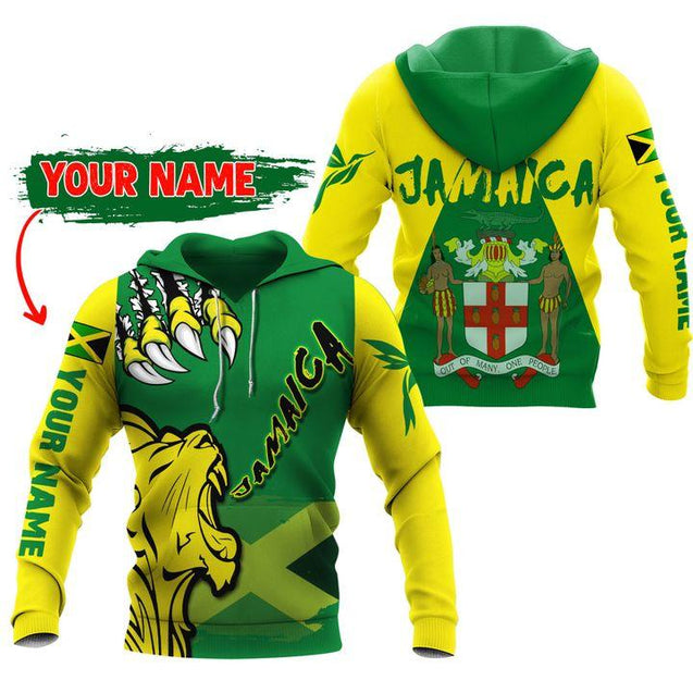 Custom Jamaica lion roar 3d hoodie shirt for men and women HG62611-Apparel-HG-Hoodie-S-Vibe Cosy™