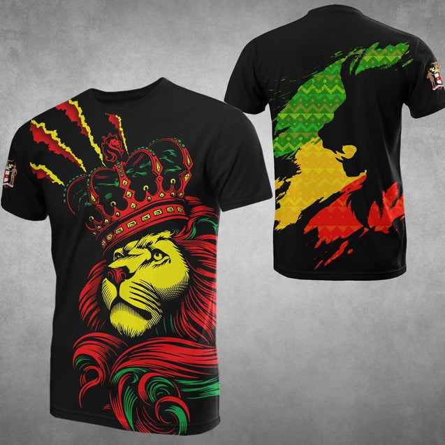 Jamaica lion king t-shirts HG62901-Apparel-HG-T-shirt-S-Vibe Cosy™