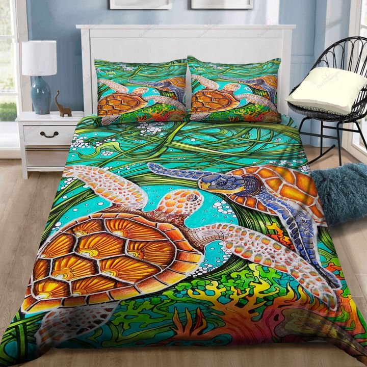 A couple of sea turtle real love bedding set HG71113-HG-US Twin-Vibe Cosy™