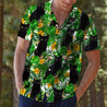 Black cat tropical wild flowers hawaii shirt HG7800-Apparel-HG-Hawaiian shirt-S-Vibe Cosy™