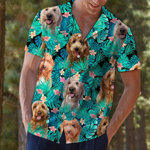 Golden doodle tropical hawaii shirt HG7801-Apparel-HG-Hawaiian shirt-S-Vibe Cosy™