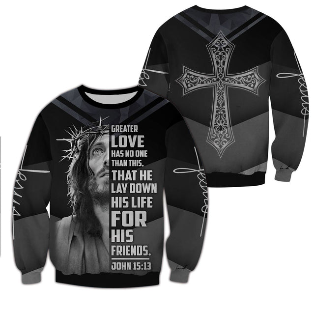 He Lay Down His Life For His Friends 3D All Over Printed Shirts For Men and Women PL250301-Apparel-PL8386-Sweatshirts-S-Vibe Cosy™