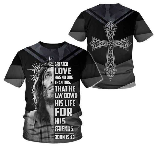 He Lay Down His Life For His Friends 3D All Over Printed Shirts For Men and Women PL250301-Apparel-PL8386-T Shirts-S-Vibe Cosy™