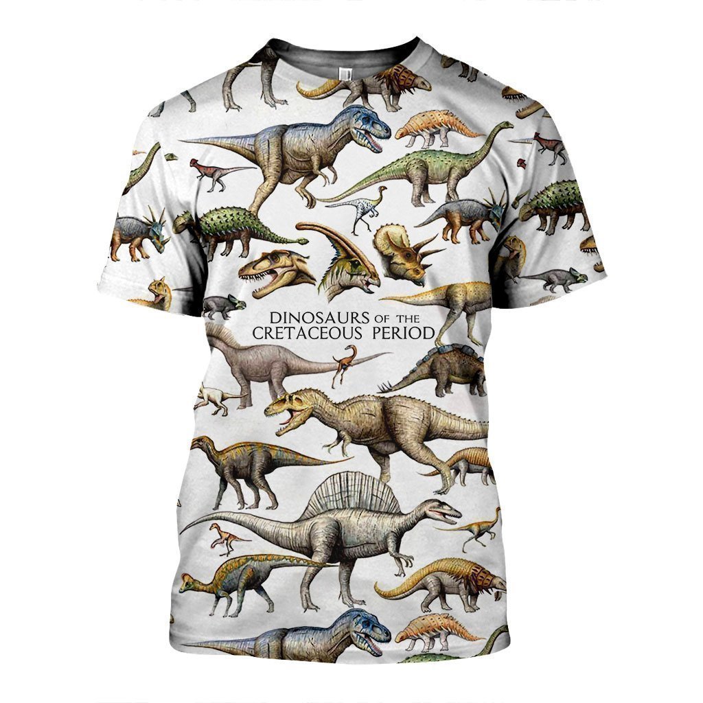 3D All Over Printed Dinosaurs Of The Cretaceous Period Shirts And Shorts-3D All Over Printed Clothes-HP Arts-T-shirt-XS-Vibe Cosy™