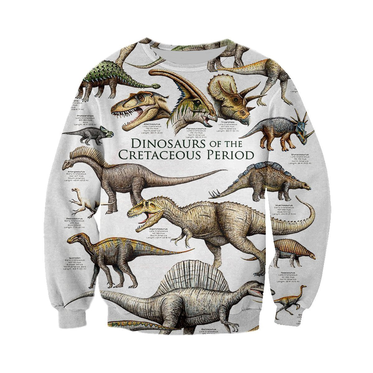 3D All Over Printed Dinosaurs Shirts and Shorts-3D All Over Printed Clothes-HP Arts-Long-sleeved Shirt-XS-Vibe Cosy™