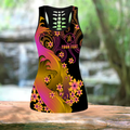 Amazing Polynesian Personalized Wave And Frangipani Deluxe Legging & Tank Top ML