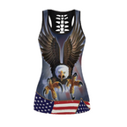 Happy Independence Day United States of America 3D All Over Printed Legging + Hollow Tank