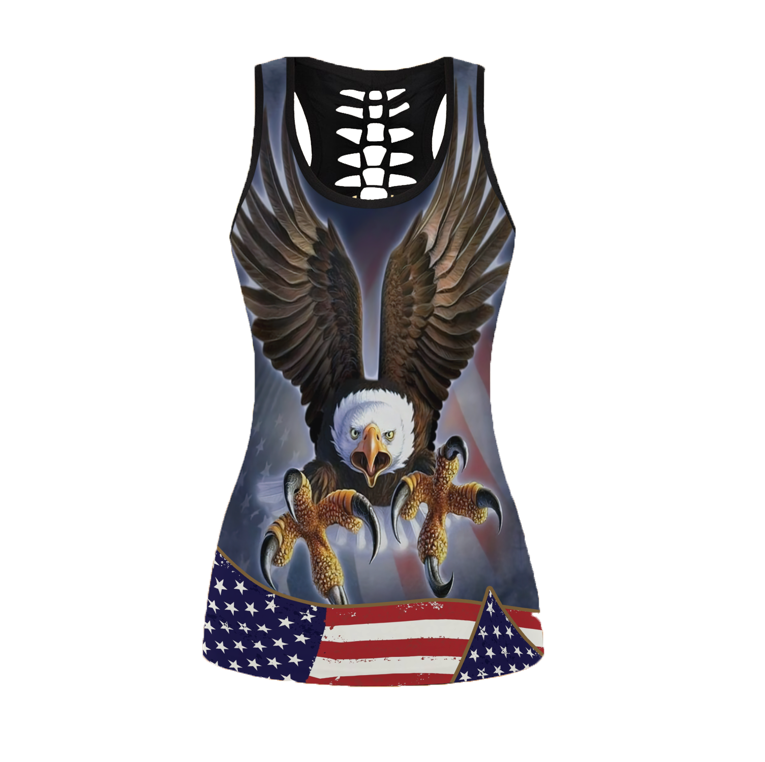 Happy Independence Day United States of America 3D All Over Printed Legging + Hollow Tank