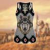 Wolf Native American 3D All Over Printed Legging + Hollow Tank