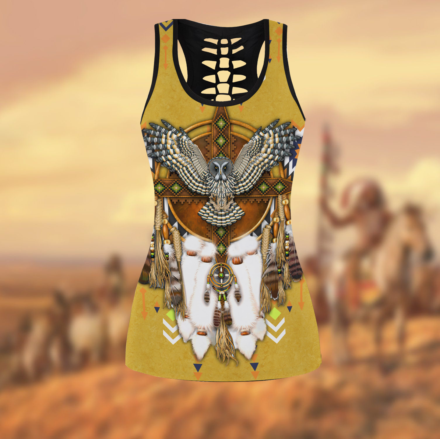 Native American 3D All Over Printed Legging + Hollow Tank